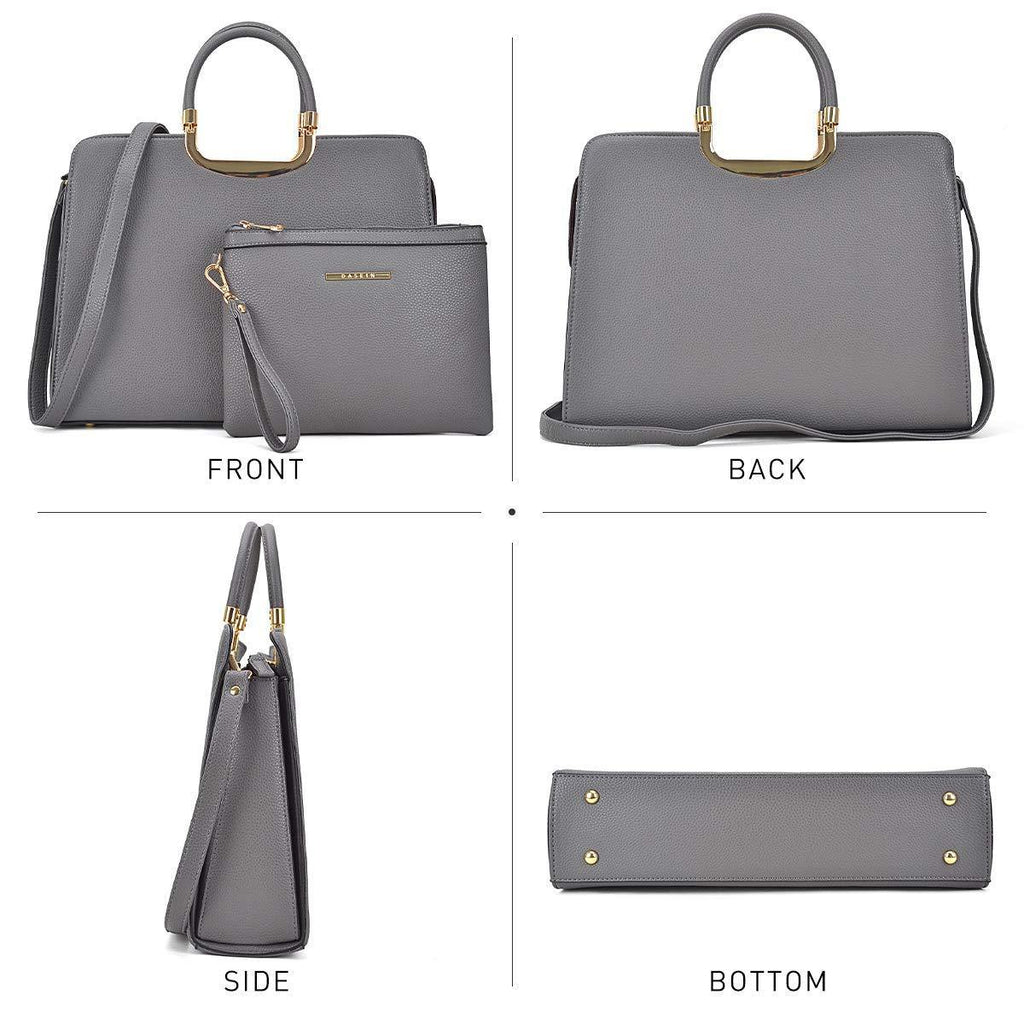 Pebble Texture Handbag with Matching Wristlet - Dasein Bags