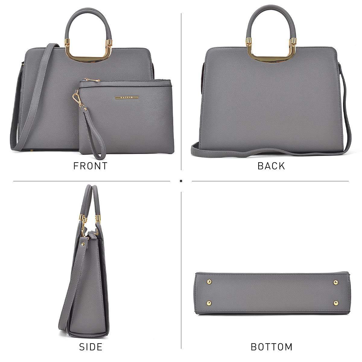 Pebble Texture Handbag with Matching Wristlet - Dasein Bags