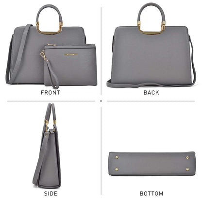 Pebble Texture Handbag with Matching Wristlet - Dasein Bags