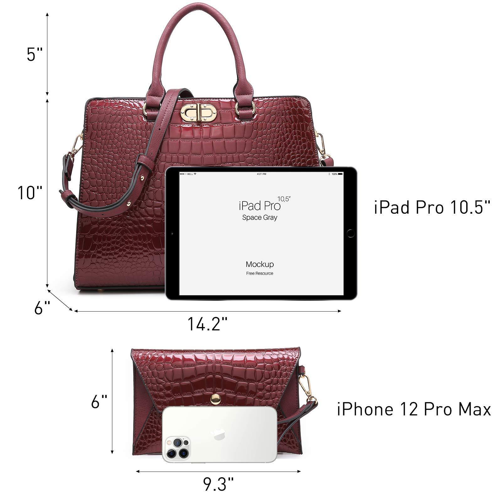 Fashion Pattern Embossed Handbag with Matching Wristlet l Dasein - Dasein Bags