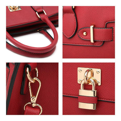 Classic Padlock Handbag with Matching Wallet - Dasein Bags