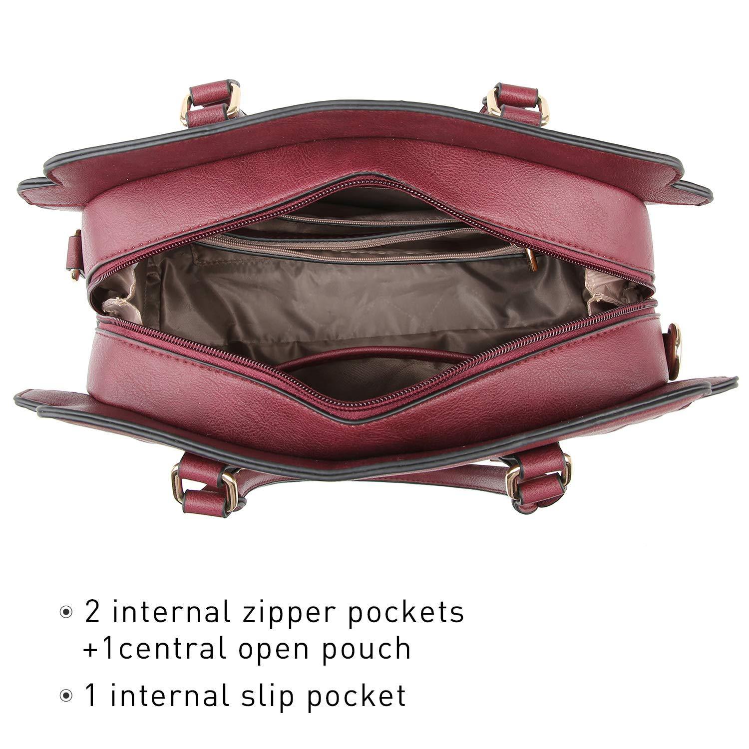 Top Handle Handbag with Matching Wristlet - Dasein Bags