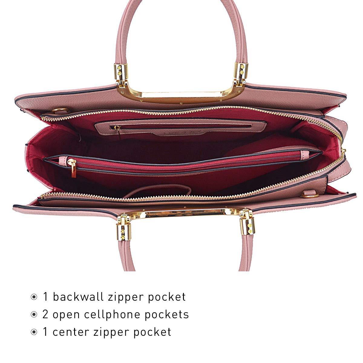 Pebble Texture Handbag with Matching Wristlet - Dasein Bags