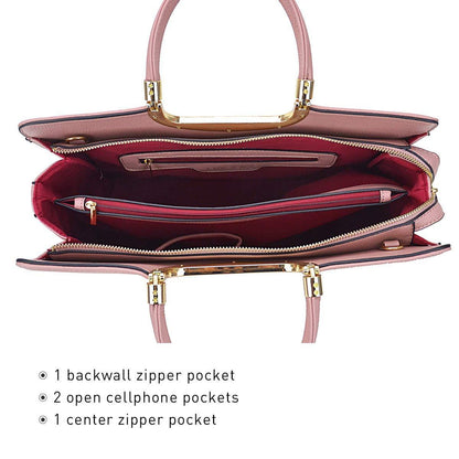 Pebble Texture Handbag with Matching Wristlet - Dasein Bags