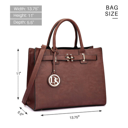 Women Satchel Purses Handbags Belted Top-handle Work Tote Shoulder l Dasein - Dasein Bags