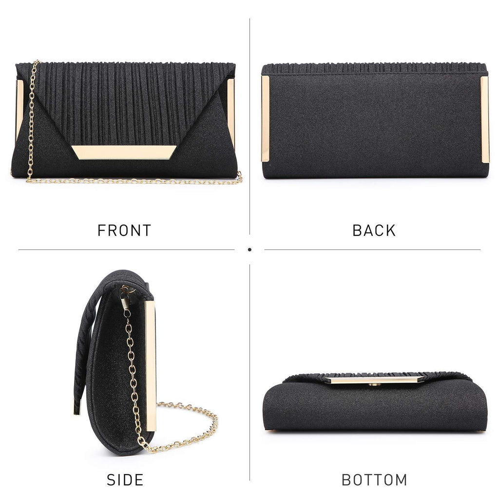 Dasein Glitter Flap Envelope Clutch Purses Evening Bags Wedding Party Prom Purse - Dasein Bags