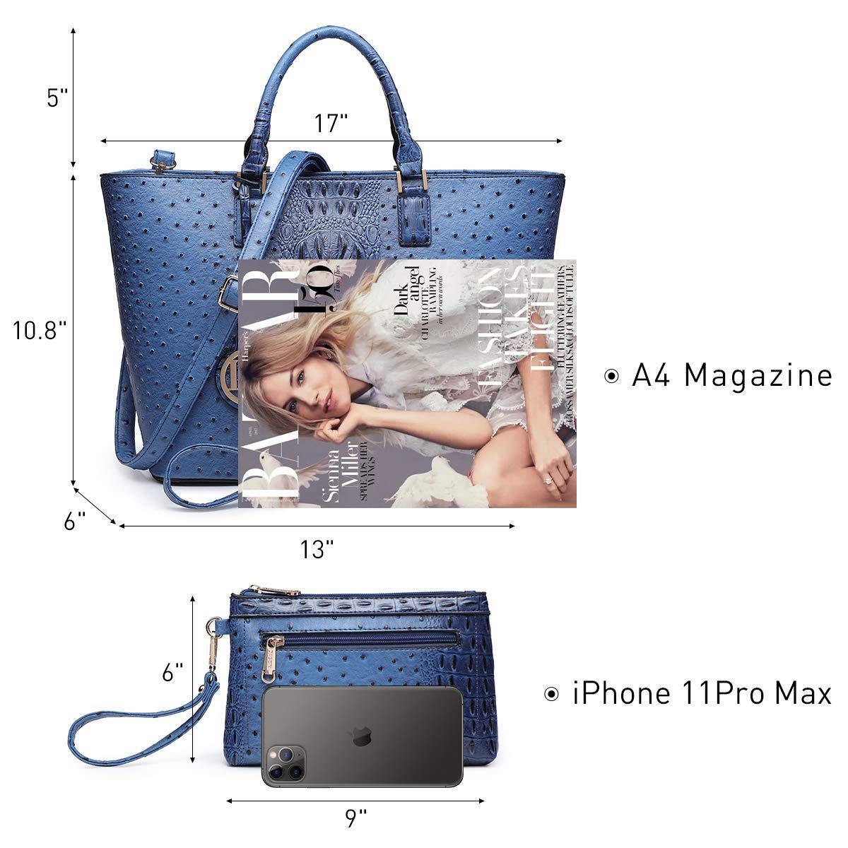 Fashion Embossed Pattern Tote with Matching Wallet - Dasein Bags