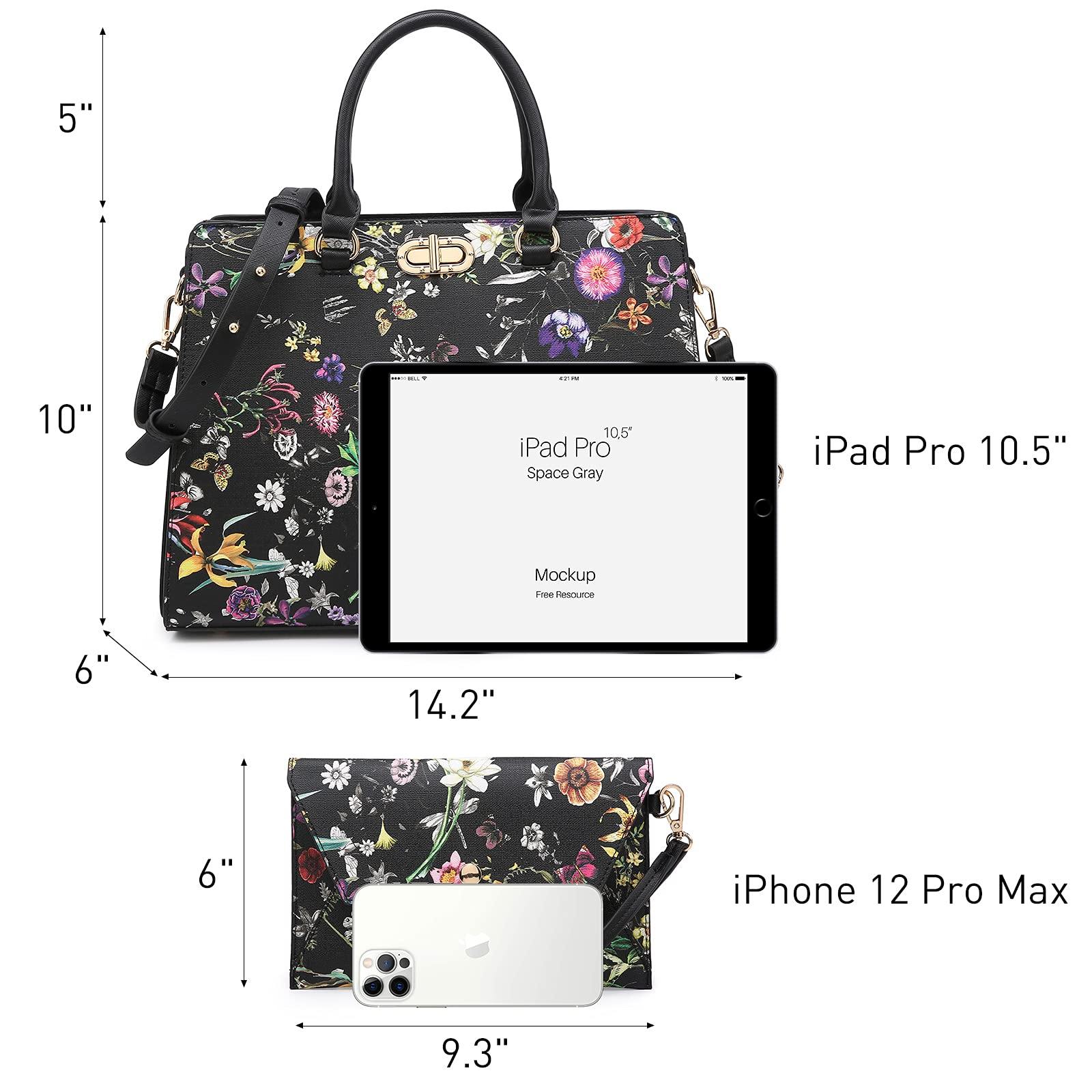 Twist Lock Handbag with Matching Wristlet - Dasein Bags