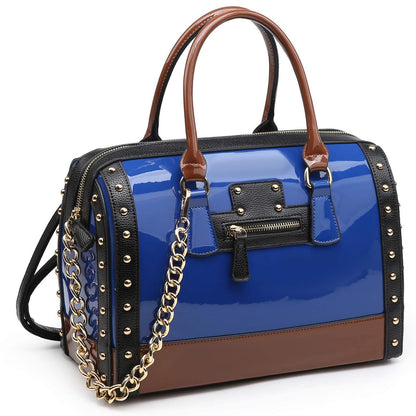 Shiny Patent Handbags Barrel Top Handle Bag for Women l Dasein - Dasein Bags