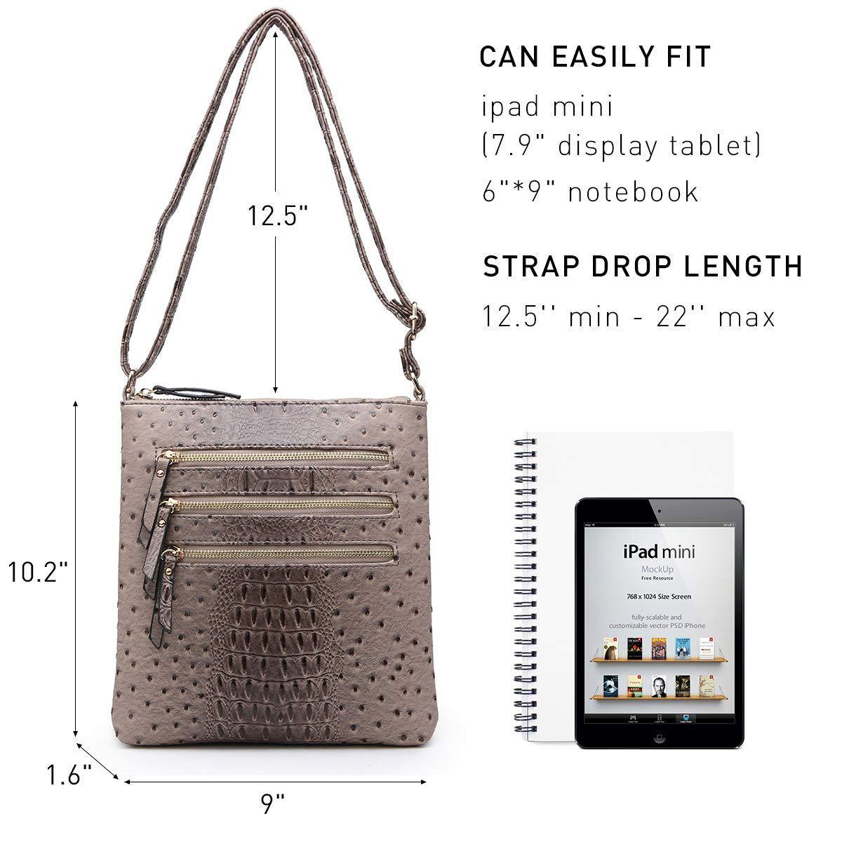 Women Lightweight Functional Multi Pocket Crossbody Bag l Dasein - Dasein Bags