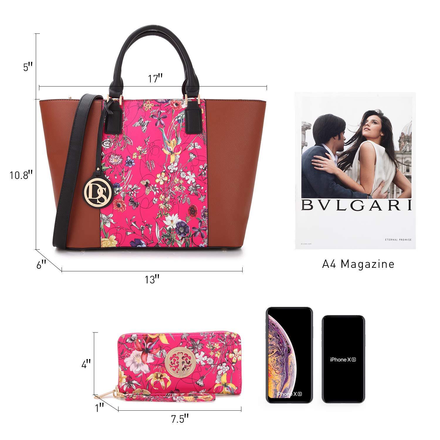 Fashion Stitching Color Large Tote Bag with Matching Wallet l Dasein - Dasein Bags