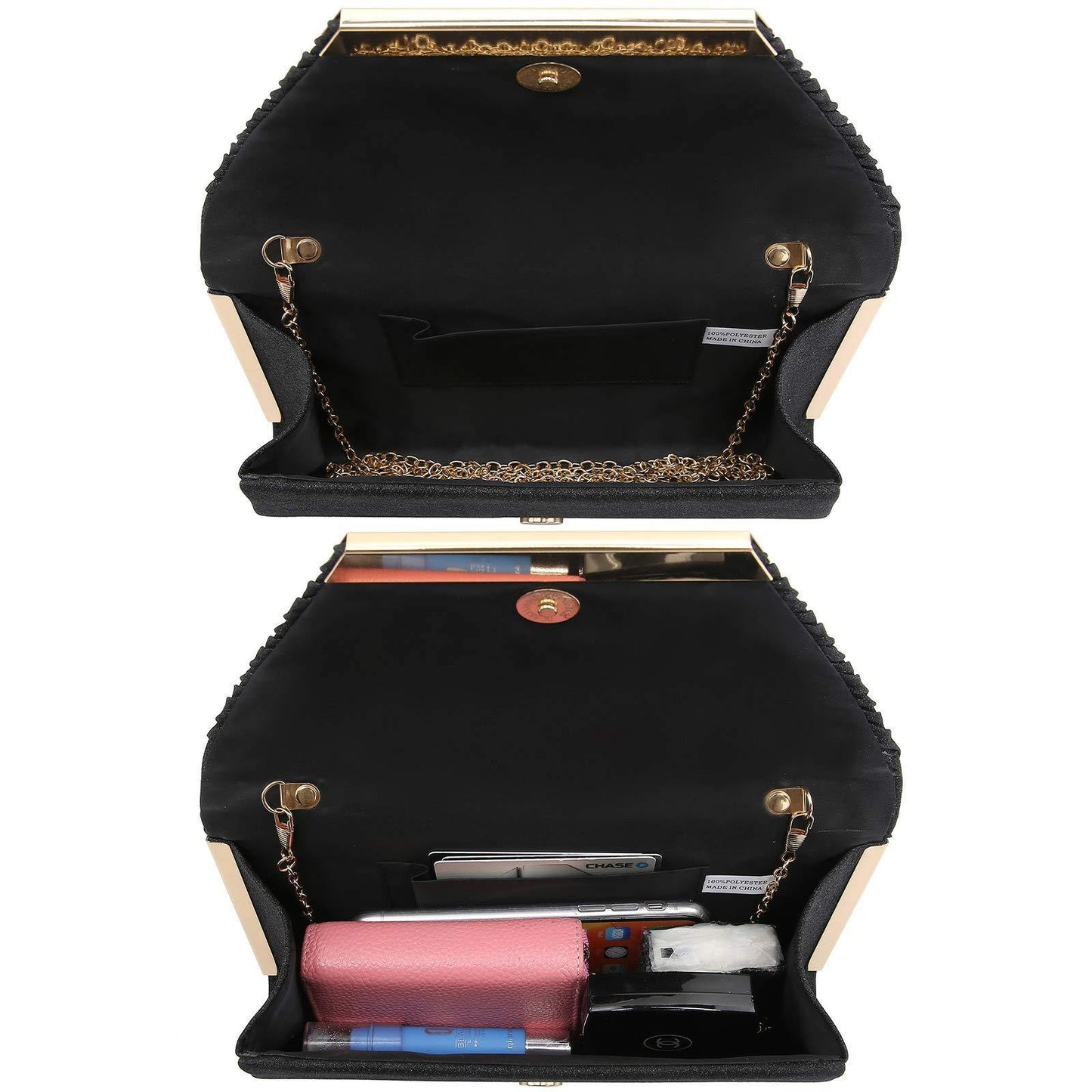 Dasein Glitter Flap Envelope Clutch Purses Evening Bags Wedding Party Prom Purse - Dasein Bags