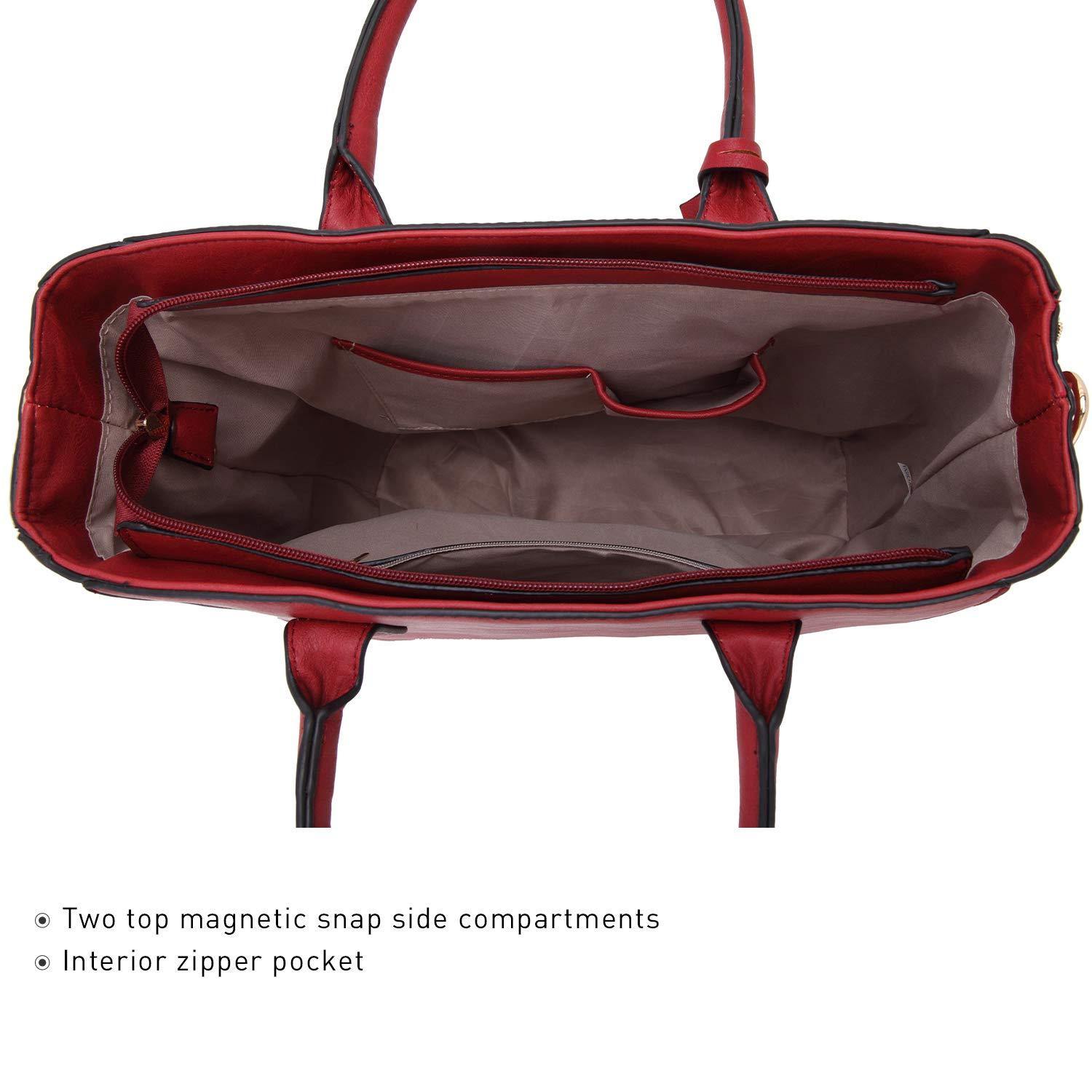 Solid-Color Emblem Tote Handbag - Dasein Bags