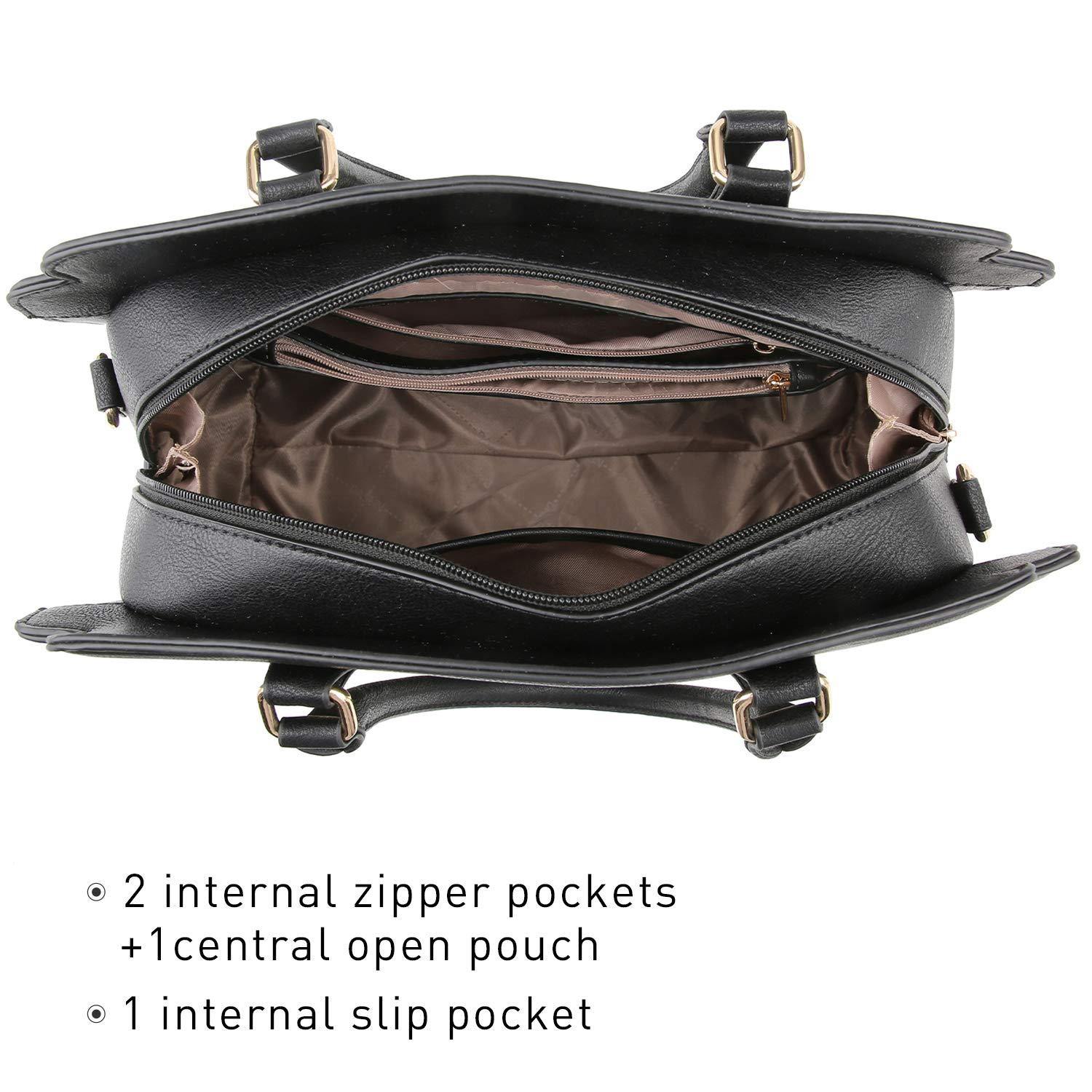 Top Handle Handbag with Matching Wristlet - Dasein Bags