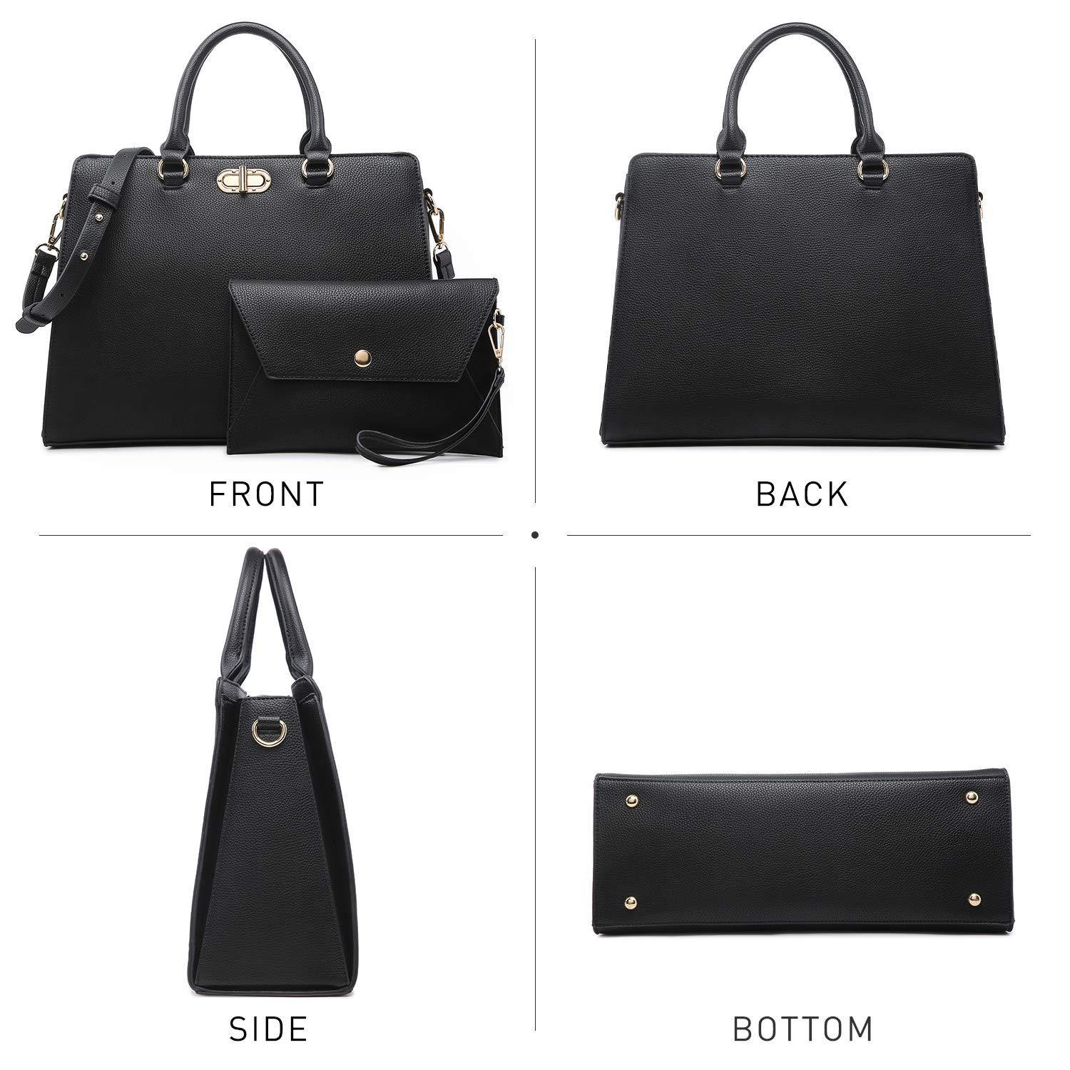 Twist Lock Handbag with Matching Wristlet - Dasein Bags