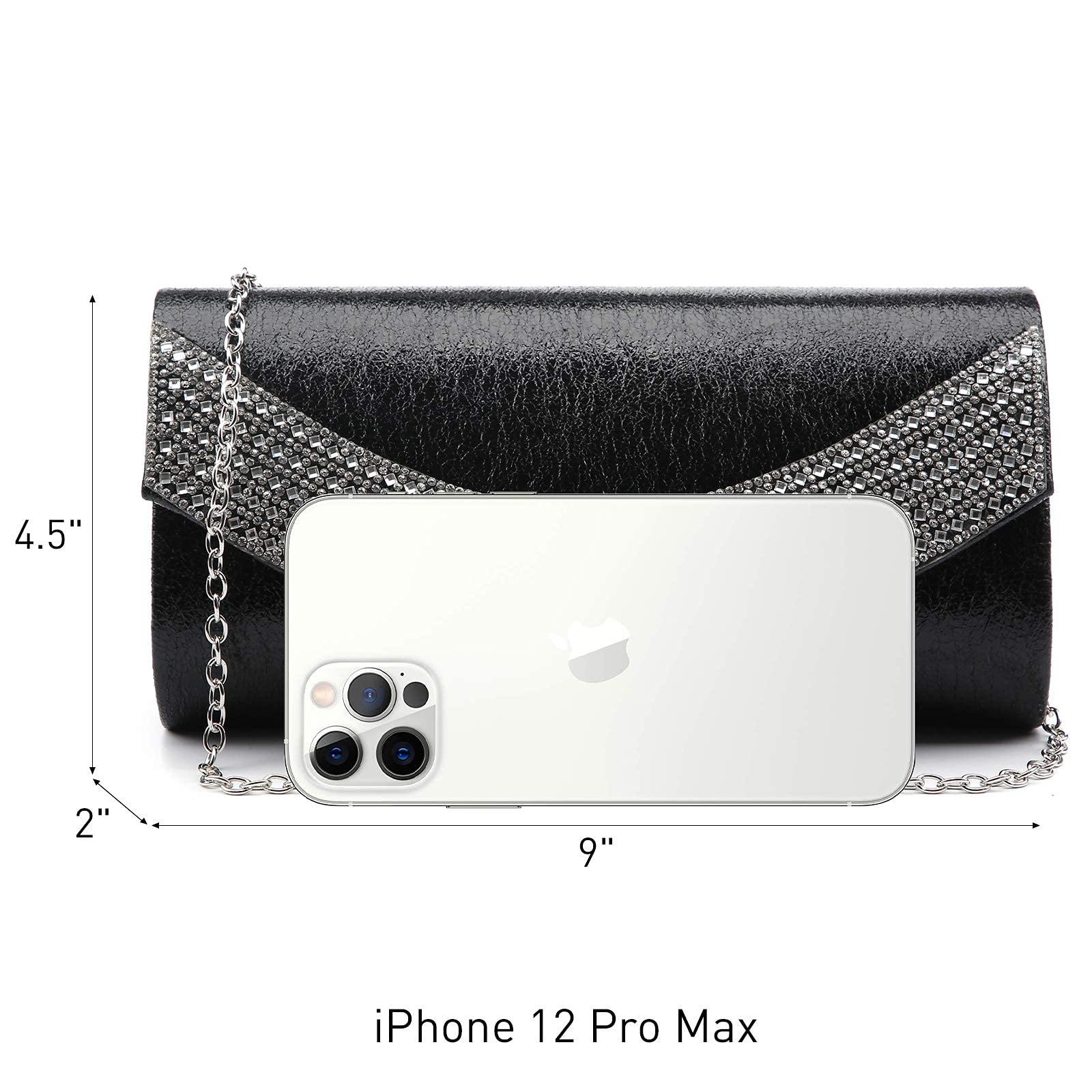 PU Leather Rhinestone Evening Bags Formal Wedding Party Purse Dasein - Dasein Bags