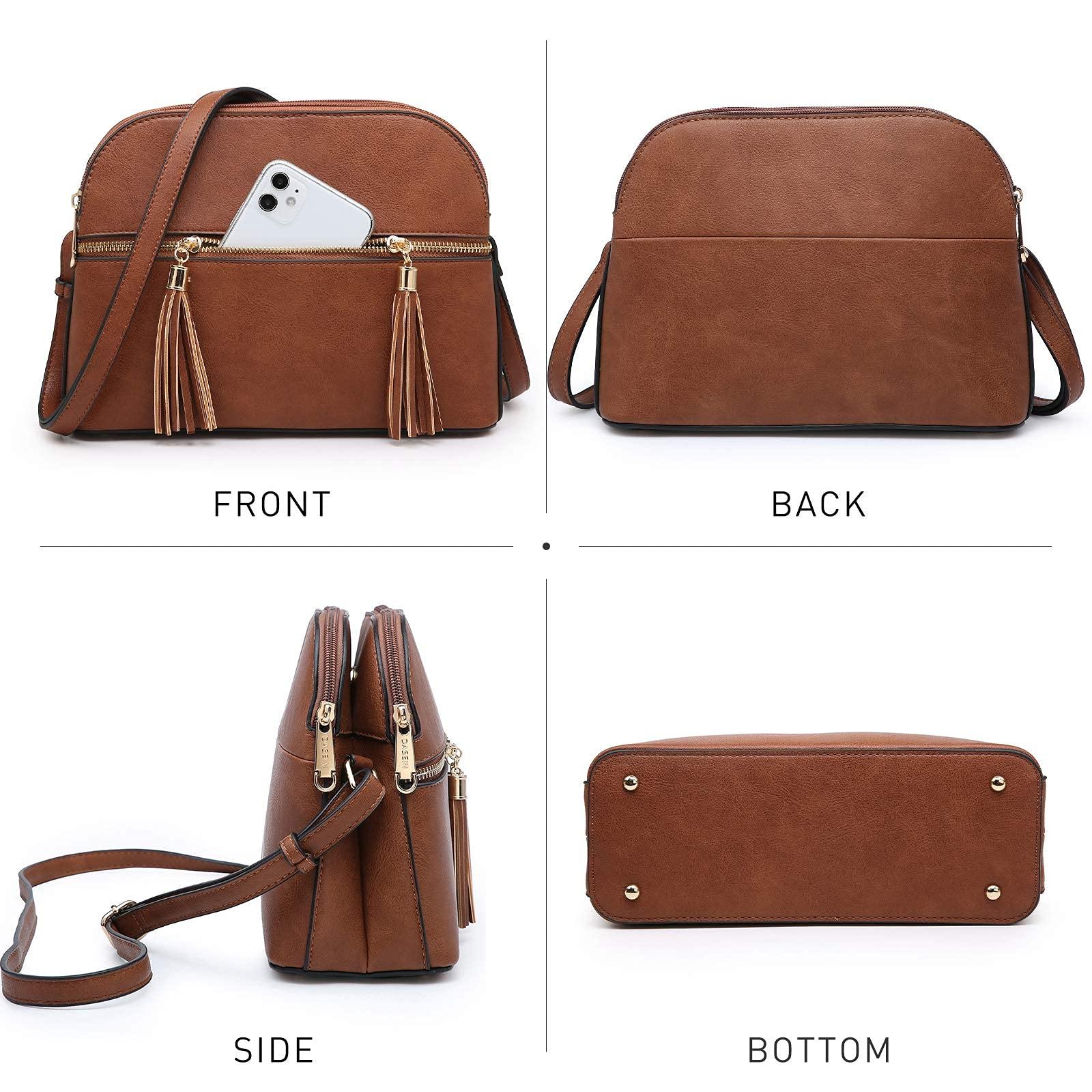 Tassel Front Zipper Crossbody Bag - Dasein Bags
