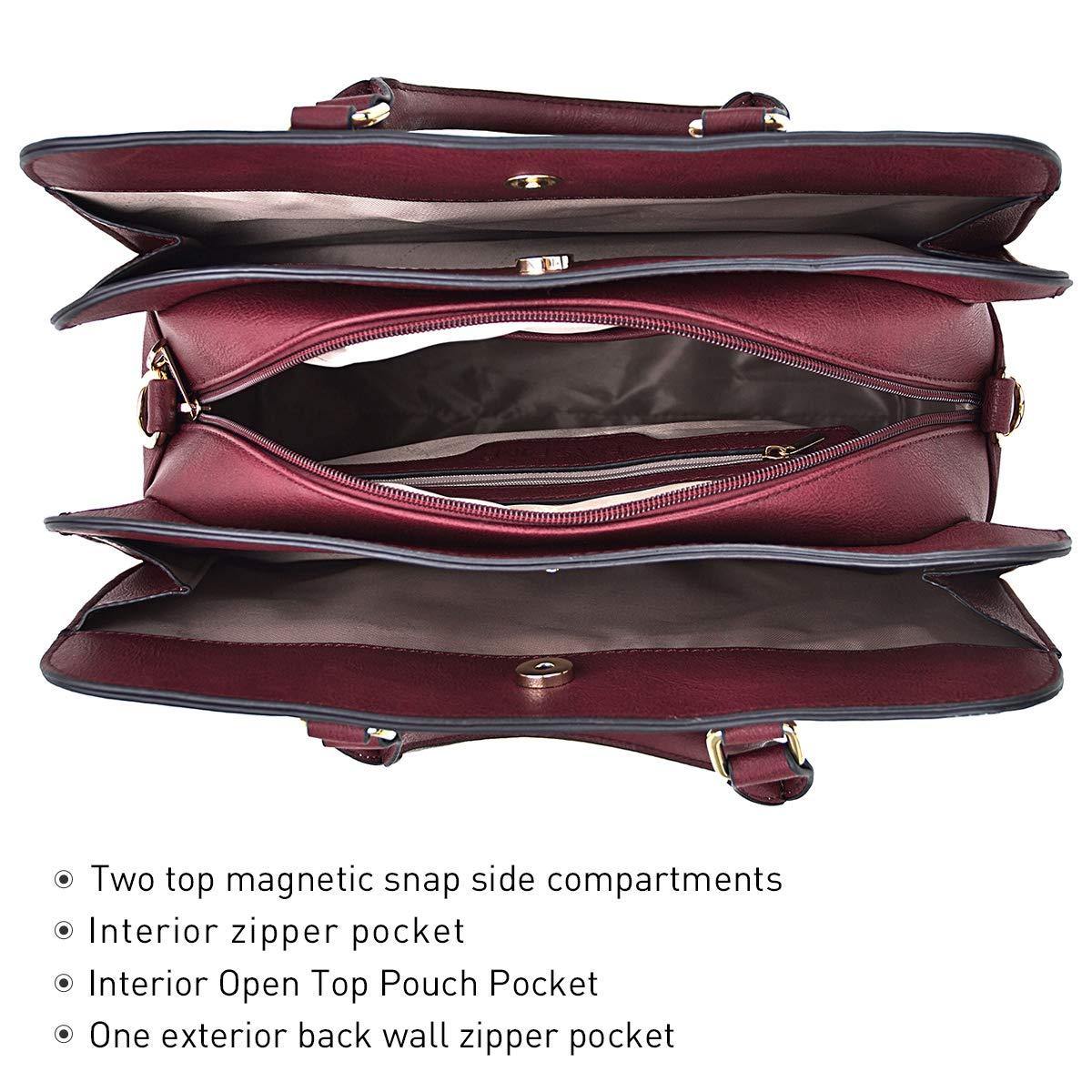 Gold-Tone Hardware Vegan Leather Textured Handbag with Matching Wallet l Dasein - Dasein Bags