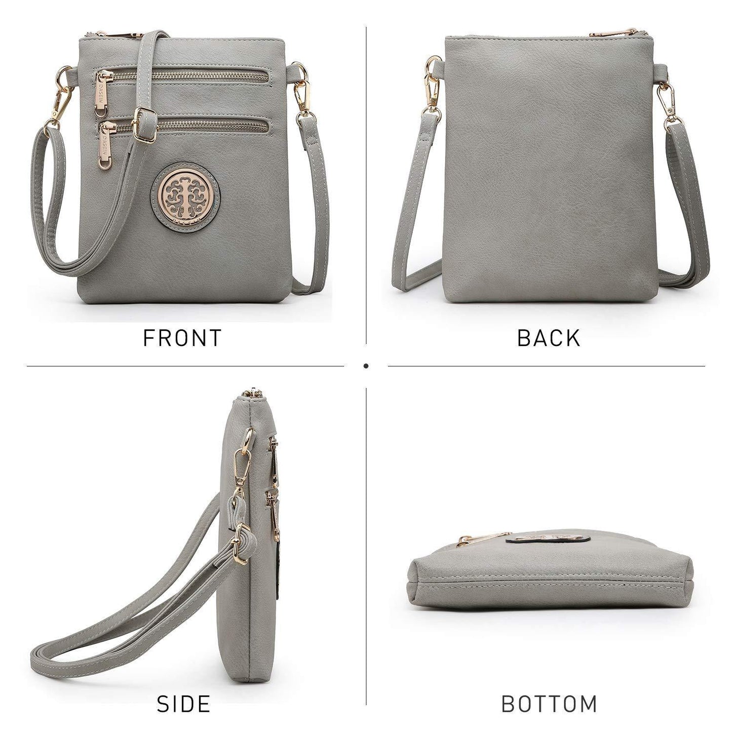 Women PU Leather Lightweight Crossbody Bag with Multi Pockets l Dasein - Dasein Bags