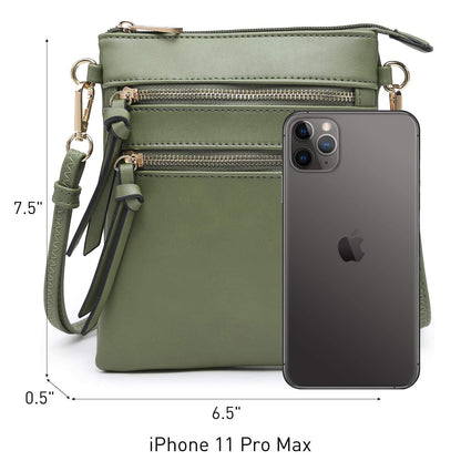 Lightweight Functional Multi Pocket Vegan Leather Shoulder Crossbody Bag l Dasein - Dasein Bags