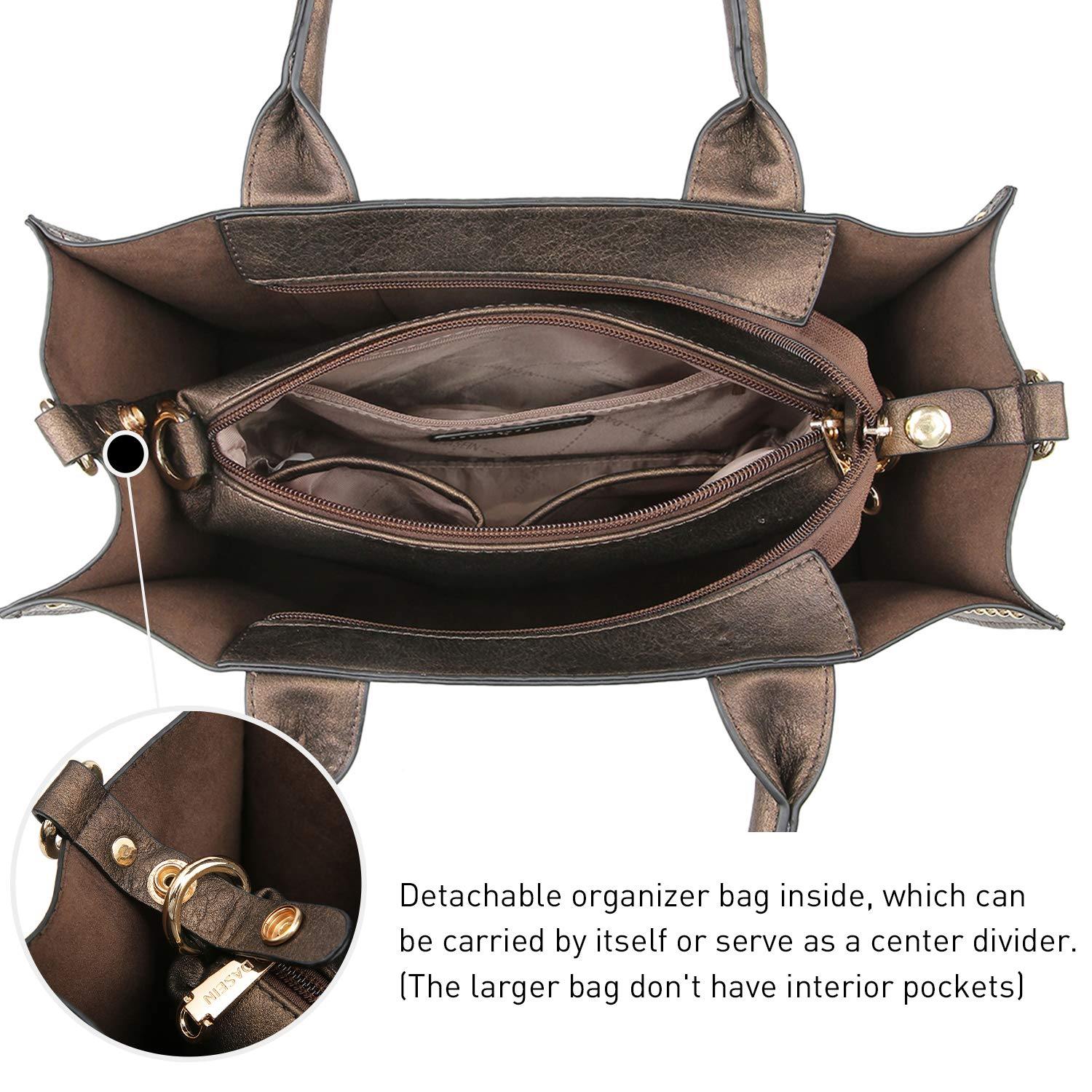 Studded 3-in-1 Top Handle Tote Handbag l Dasein - Dasein Bags