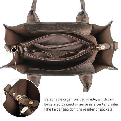 Studded 3-in-1 Top Handle Tote Handbag l Dasein - Dasein Bags