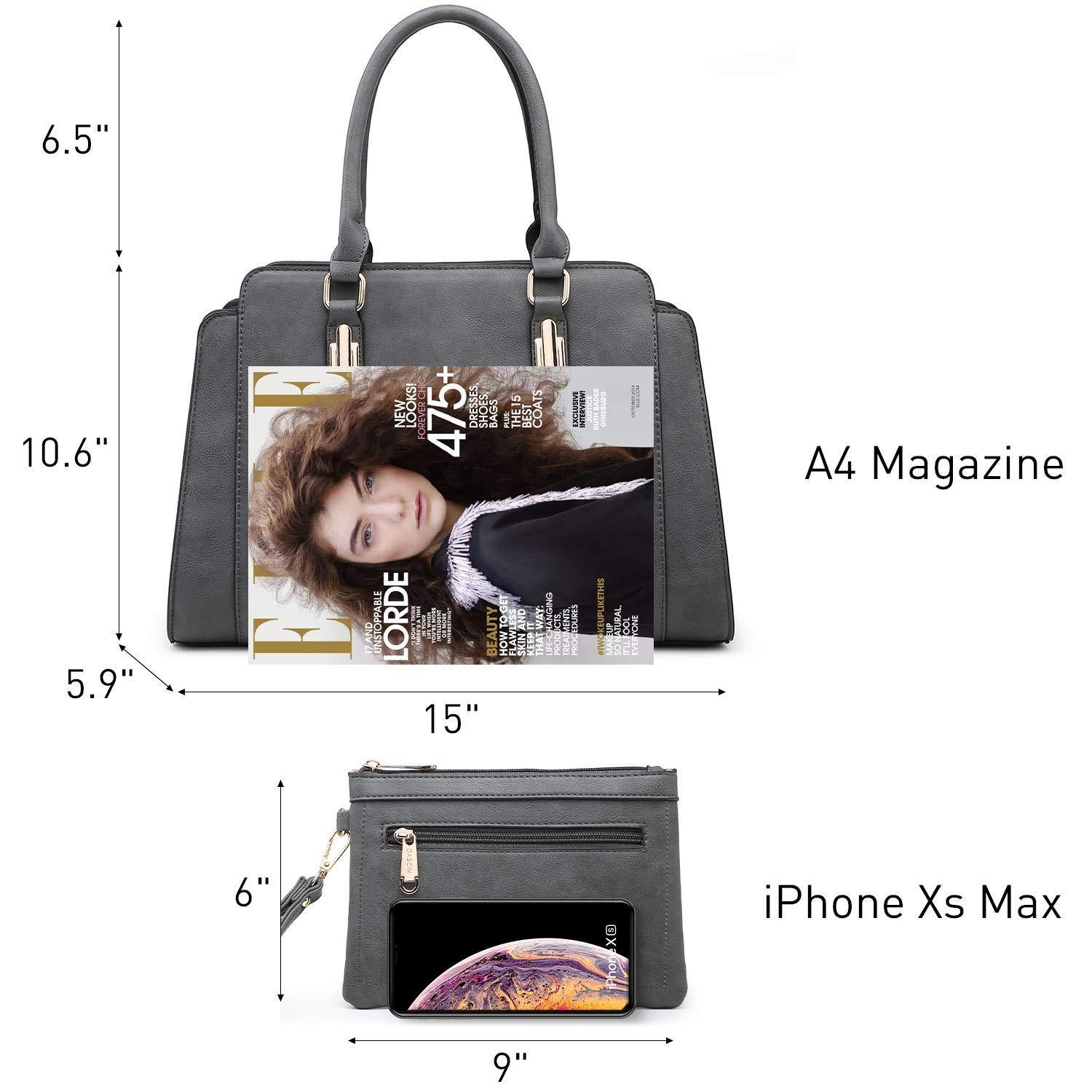 Top Handle Handbag with Matching Wristlet - Dasein Bags