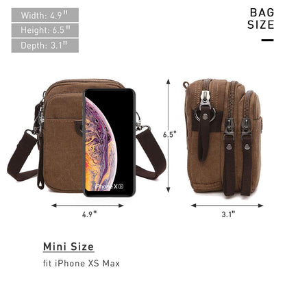 Mini Vintage Unisex Canvas Messenger Bag - Dasein Bags