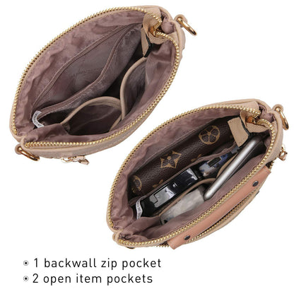 Women PU Leather Lightweight Crossbody Bag with Multi Pockets l Dasein - Dasein Bags