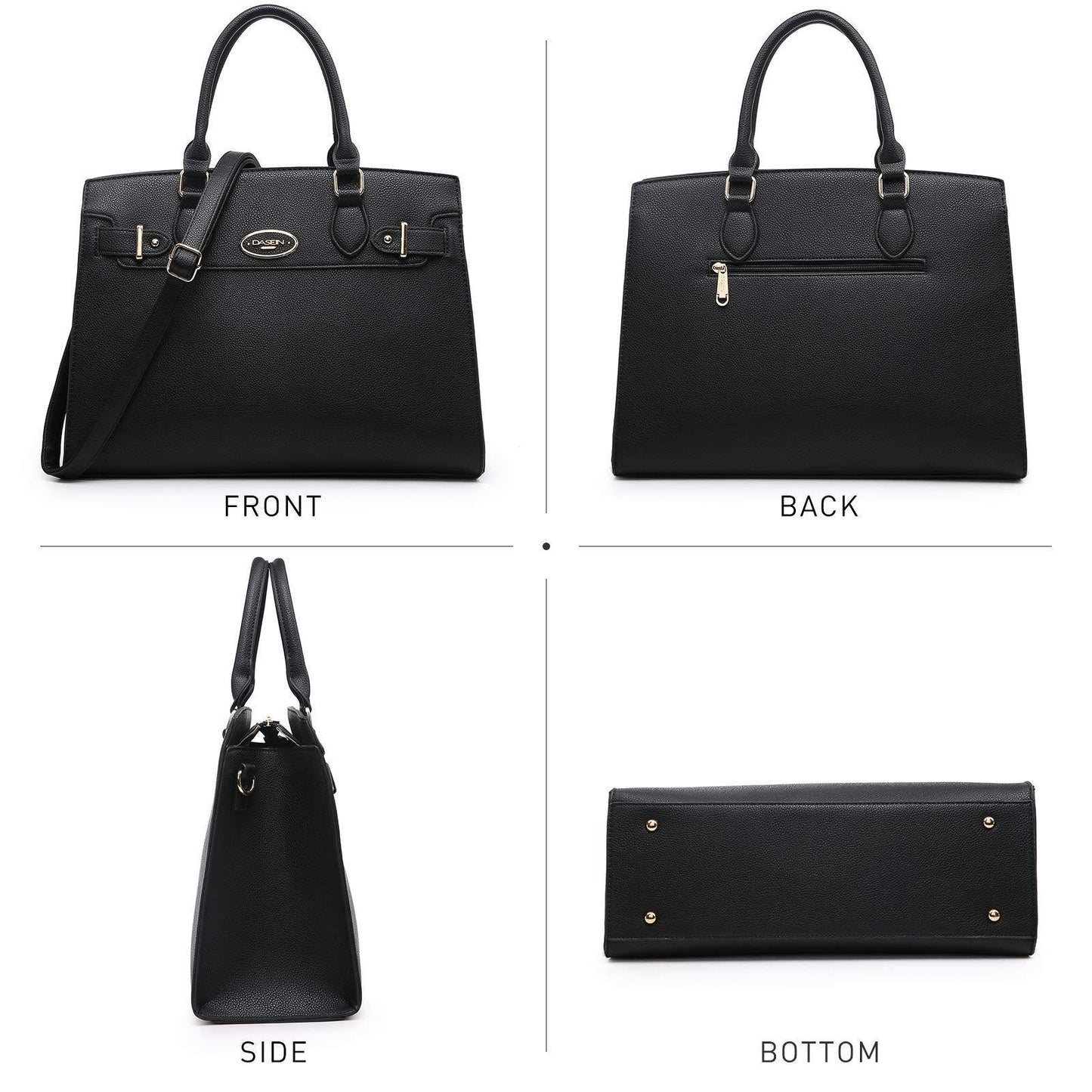 Ladies Shoulder Bag Top Handle Satchel Tote Work Bag with Matching Clutch l Dasein - Dasein Bags