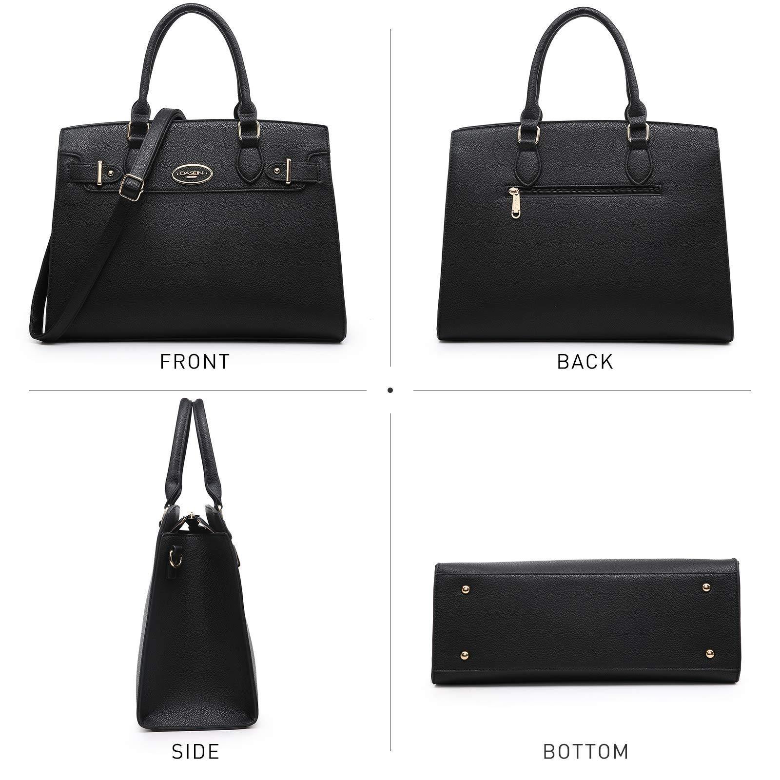 Ladies Shoulder Bag Top Handle Satchel Tote Work Bag with Matching Clutch l Dasein - Dasein Bags