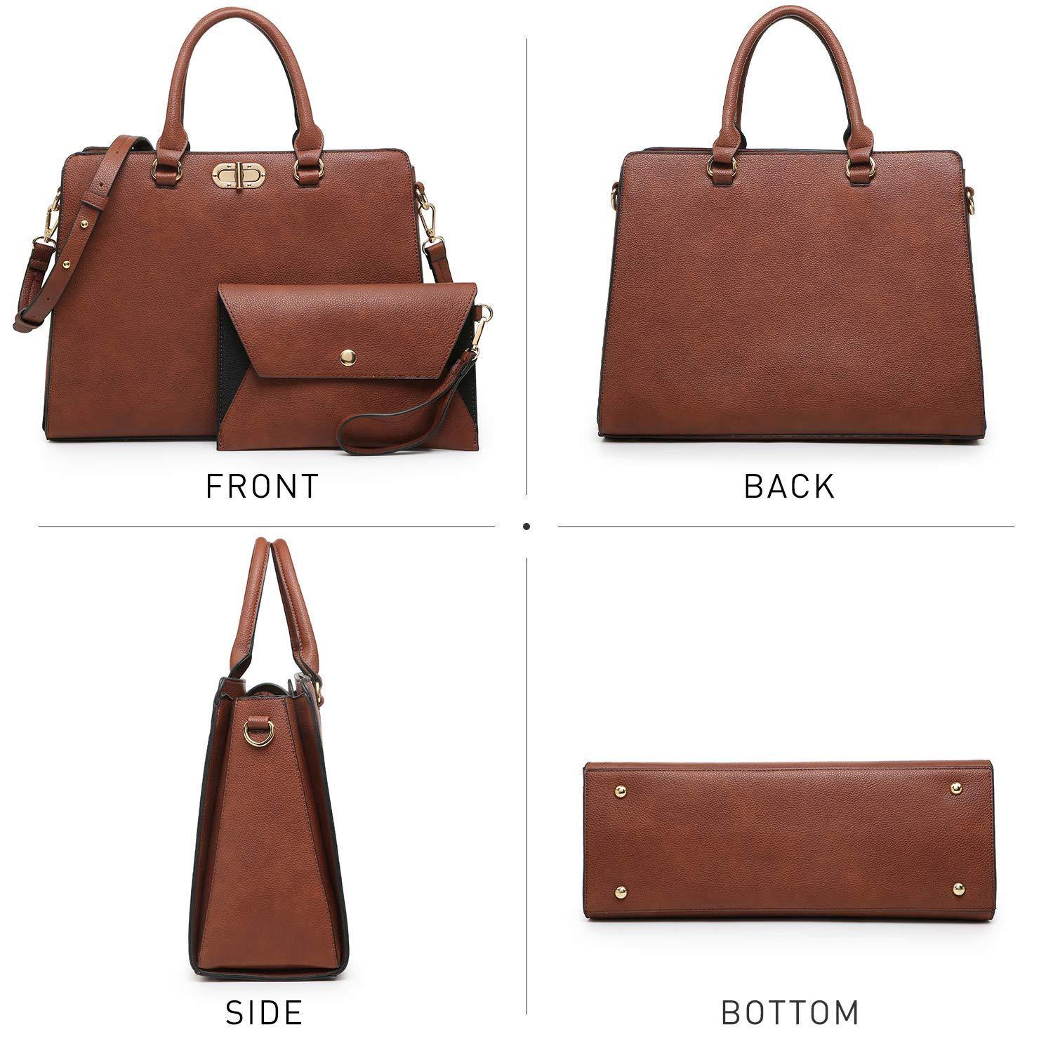 Twist Lock Handbag with Matching Wristlet - Dasein Bags