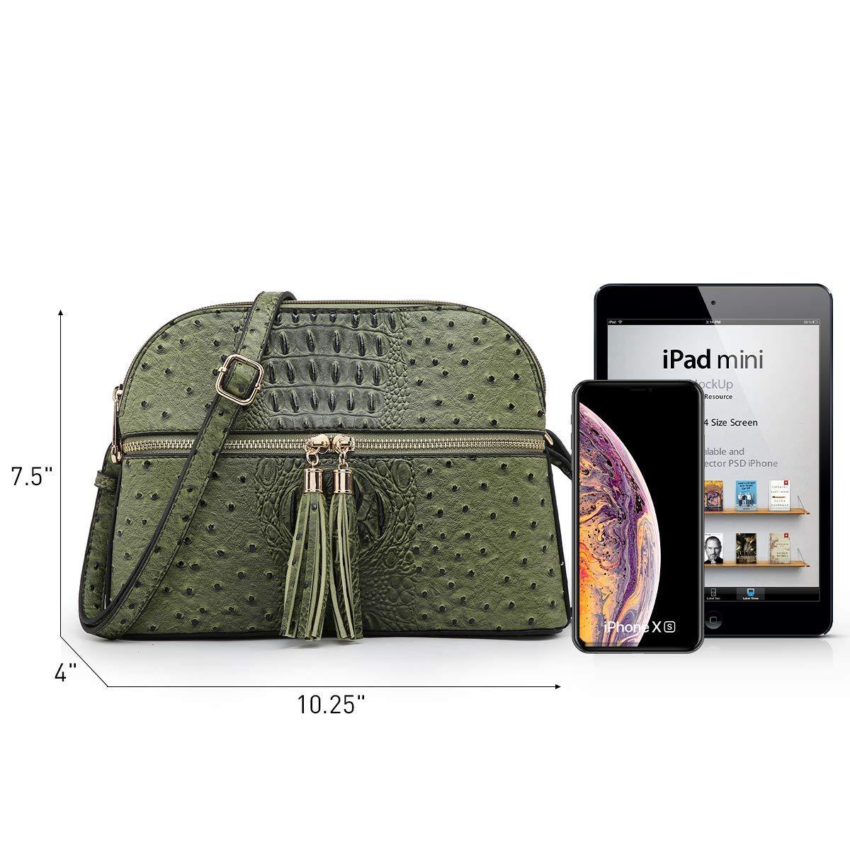 Fashion Embossed Pattern Tassel Crossbody Bag - Dasein Bags