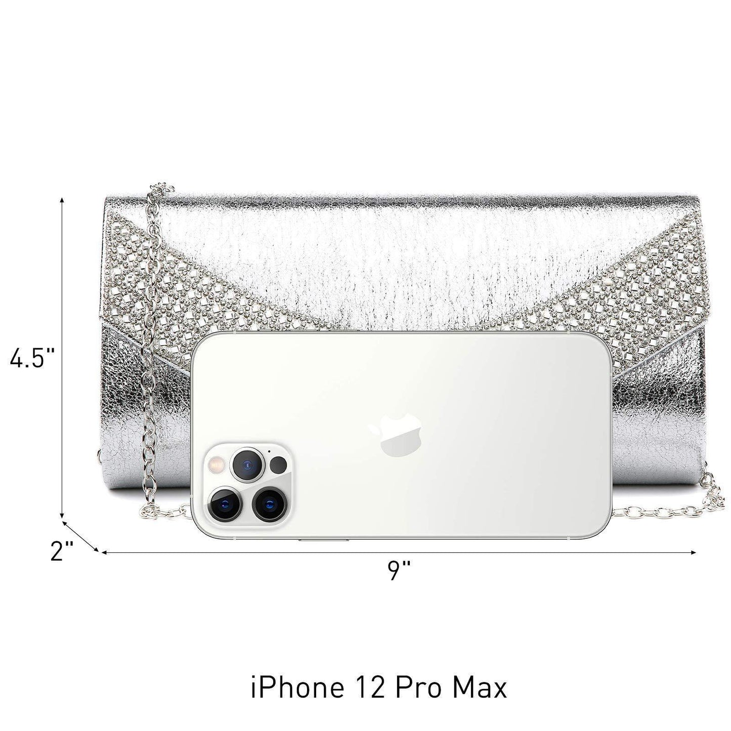 PU Leather Rhinestone Evening Bags Formal Wedding Party Purse Dasein - Dasein Bags