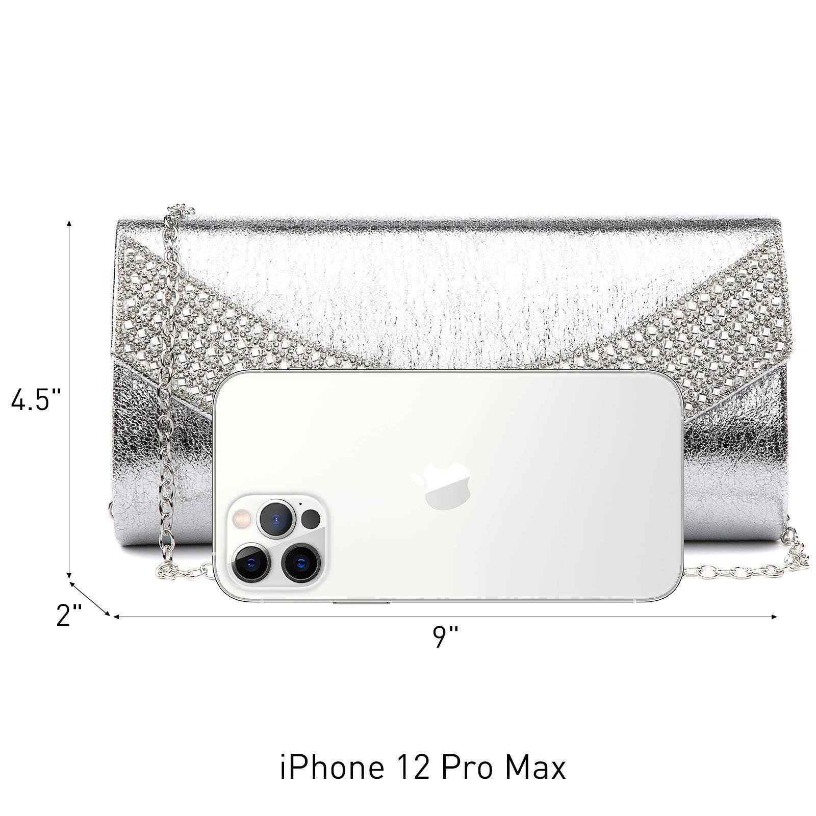 PU Leather Rhinestone Evening Bags Formal Wedding Party Purse Dasein - Dasein Bags