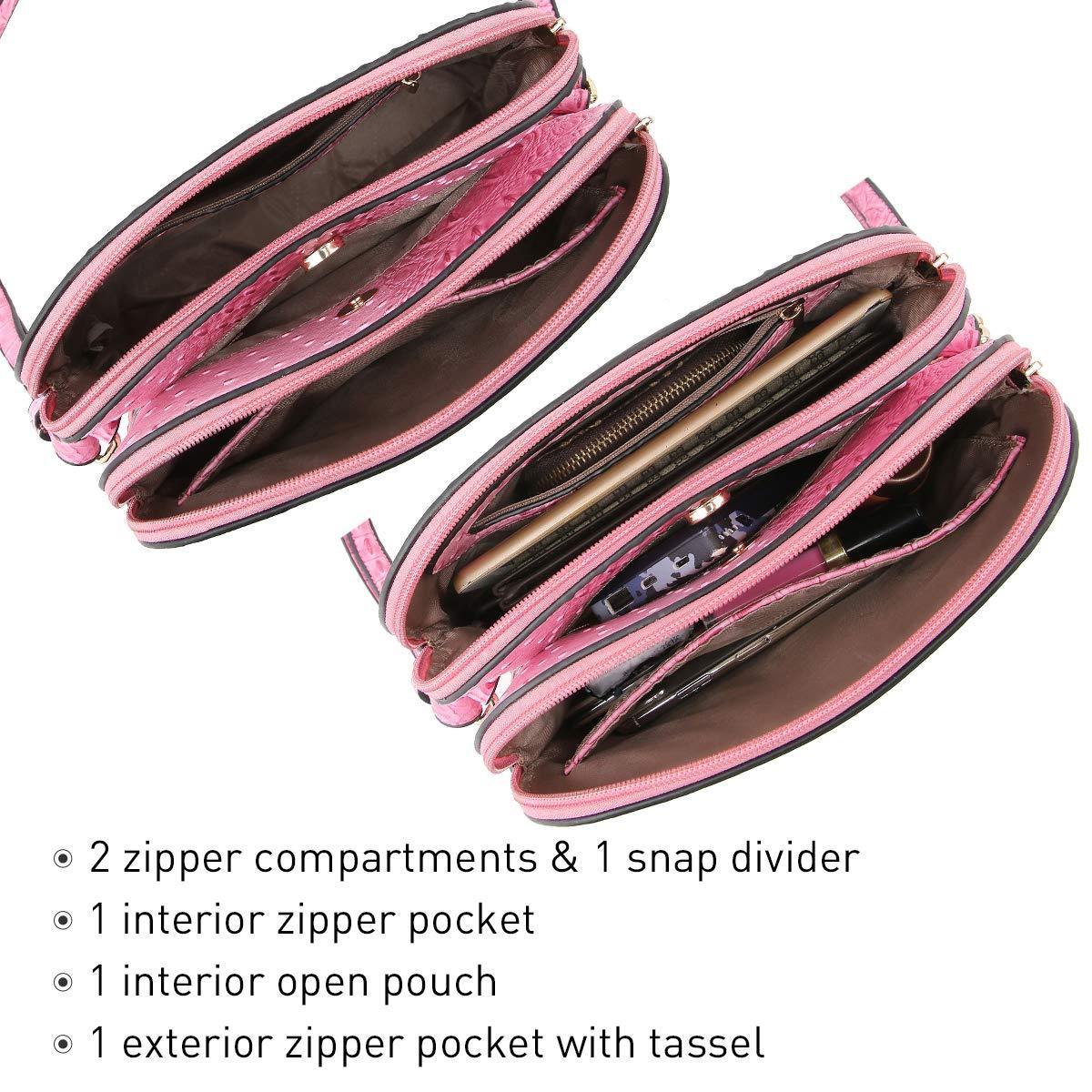 Fashion Embossed Pattern Tassel Crossbody Bag - Dasein Bags