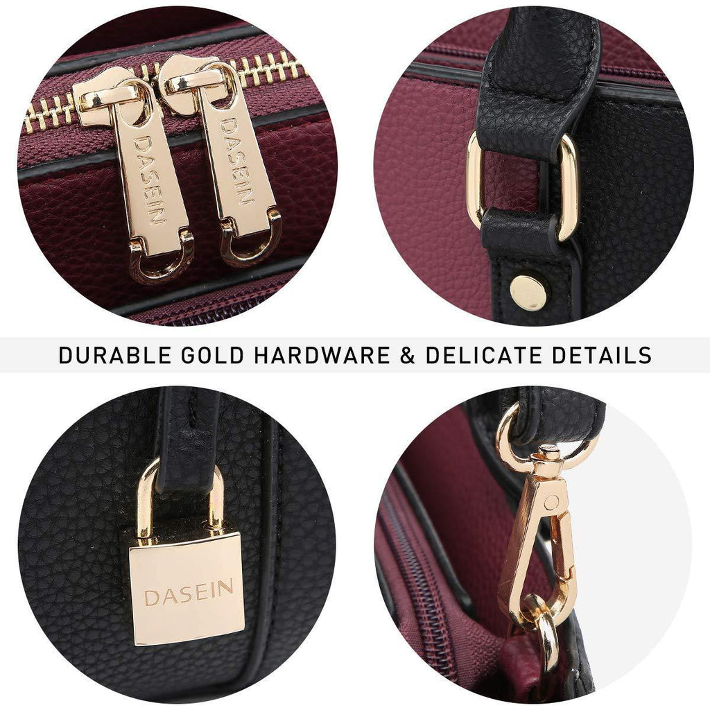 Padlock Two-Tone Satchel with Matching Wristlet - Dasein Bags