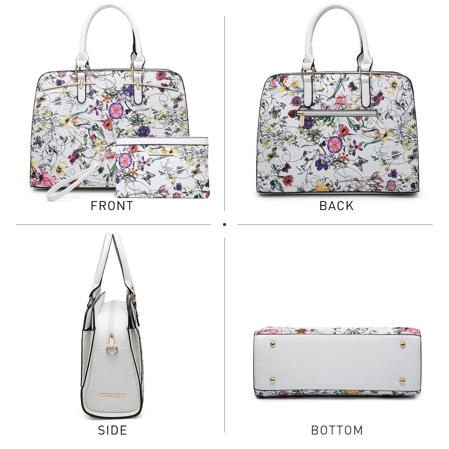 Gold-Tone Hardware Vegan Leather Textured Handbag with Matching Wallet l Dasein - Dasein Bags