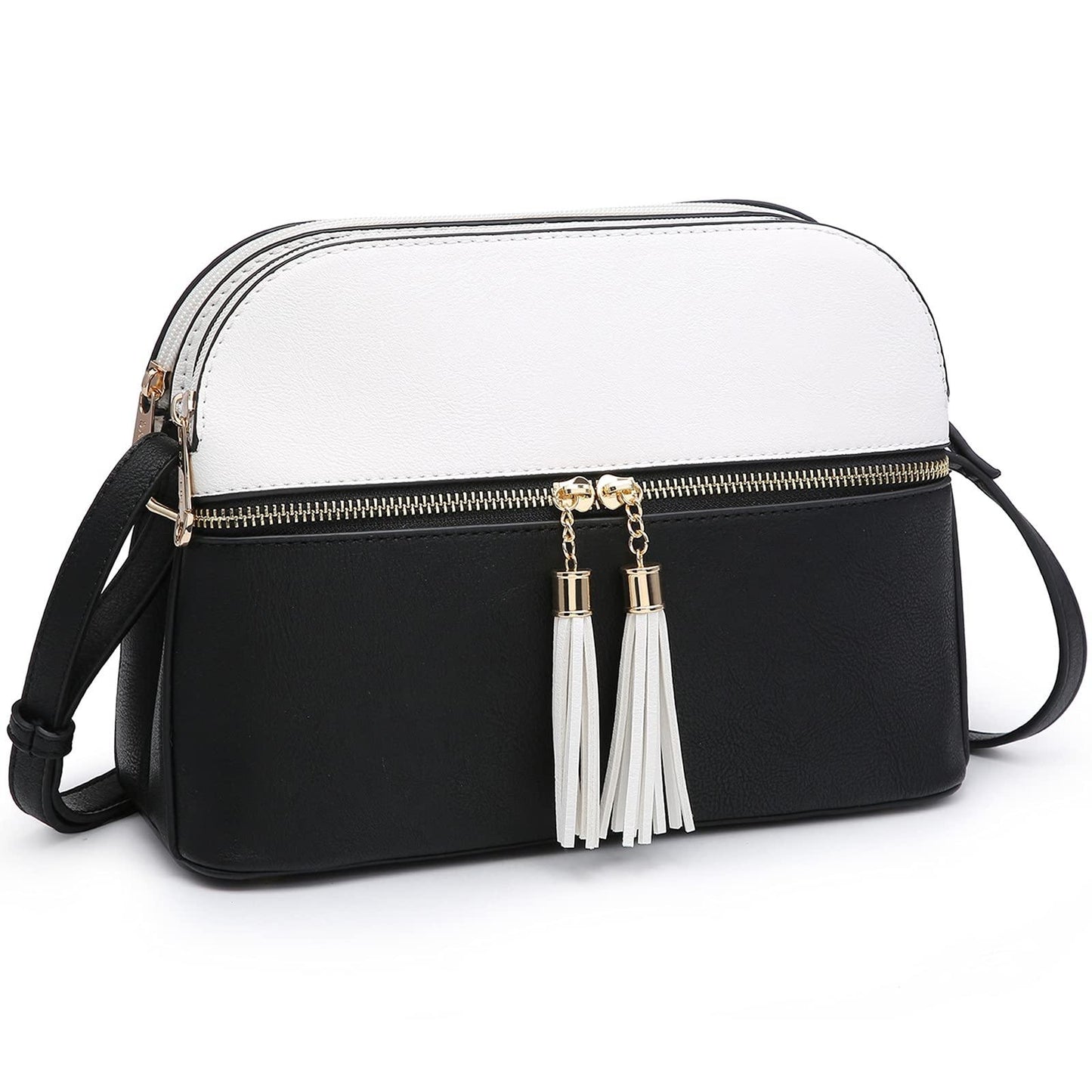 Two-Tone Tassel Crossbody Bag - Dasein Bags