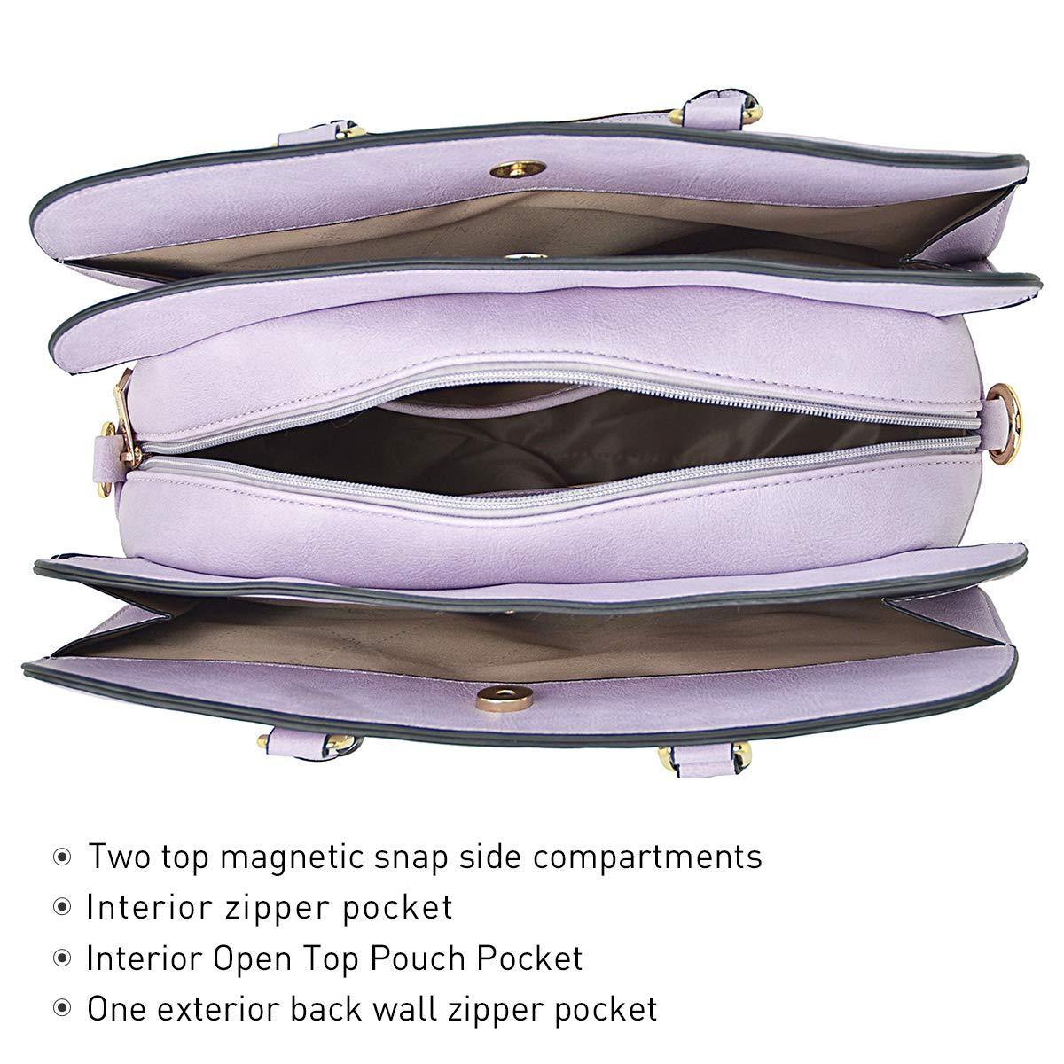 Gold-Tone Hardware Vegan Leather Textured Handbag with Matching Wallet l Dasein - Dasein Bags