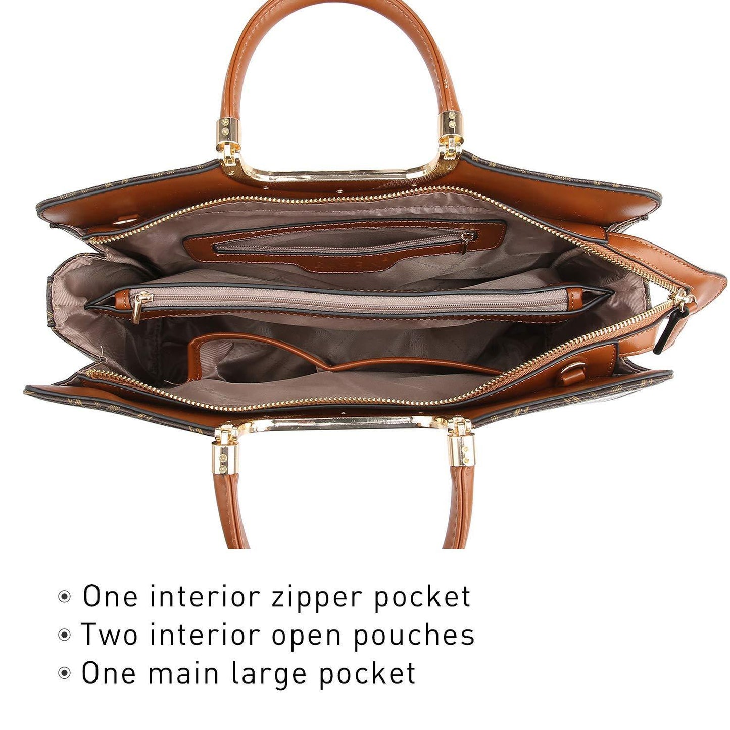 Monogram Briefcase with Matching Wristlet - Dasein Bags