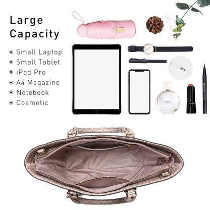 Fashion Embossed Pattern Tote with Matching Wallet - Dasein Bags