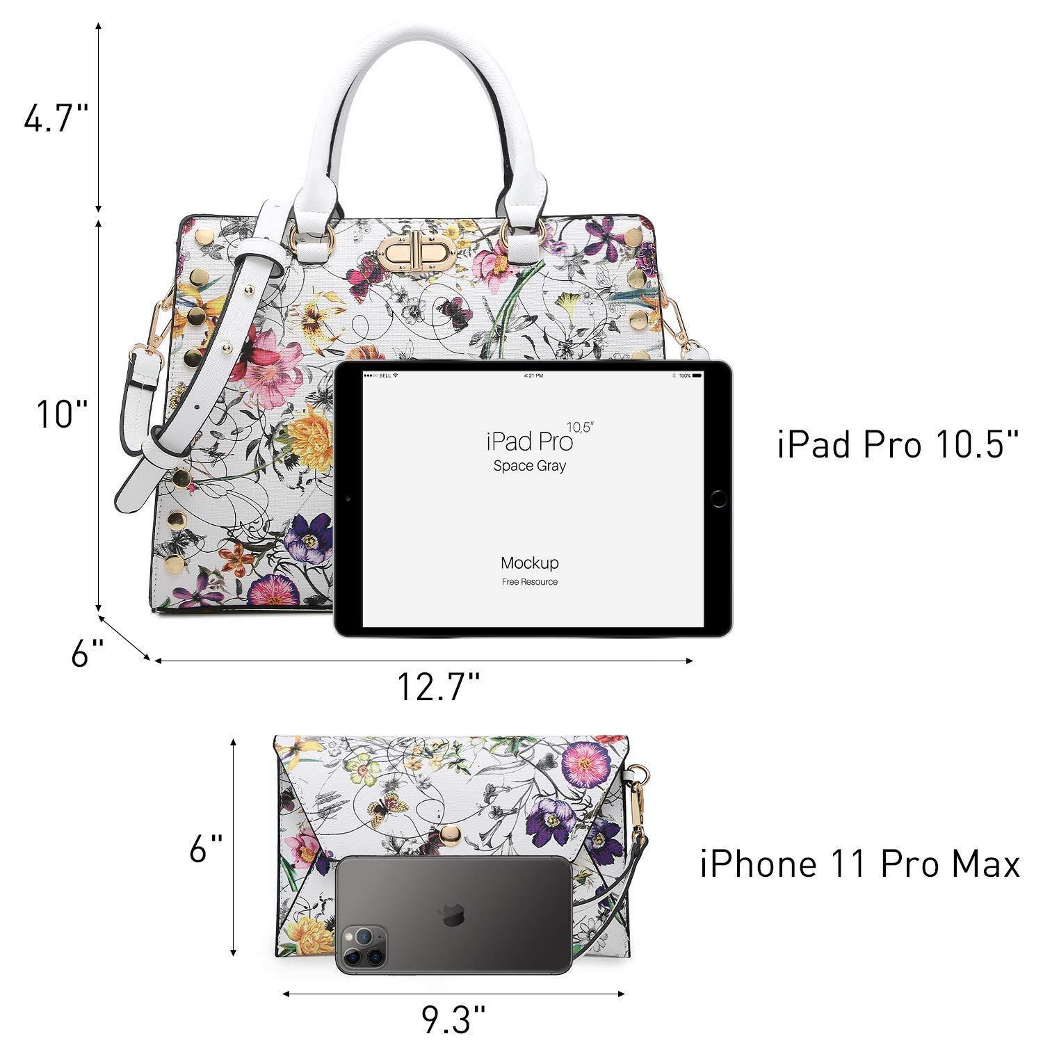 Studded Handbag with Matching Wristlet - Dasein Bags