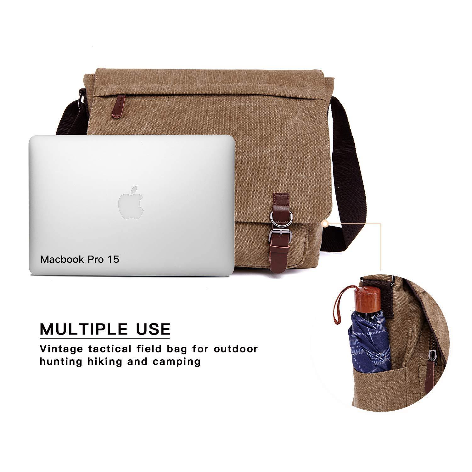 Dasein Vintage Unisex Large Canvas Messenger Bag Cross body