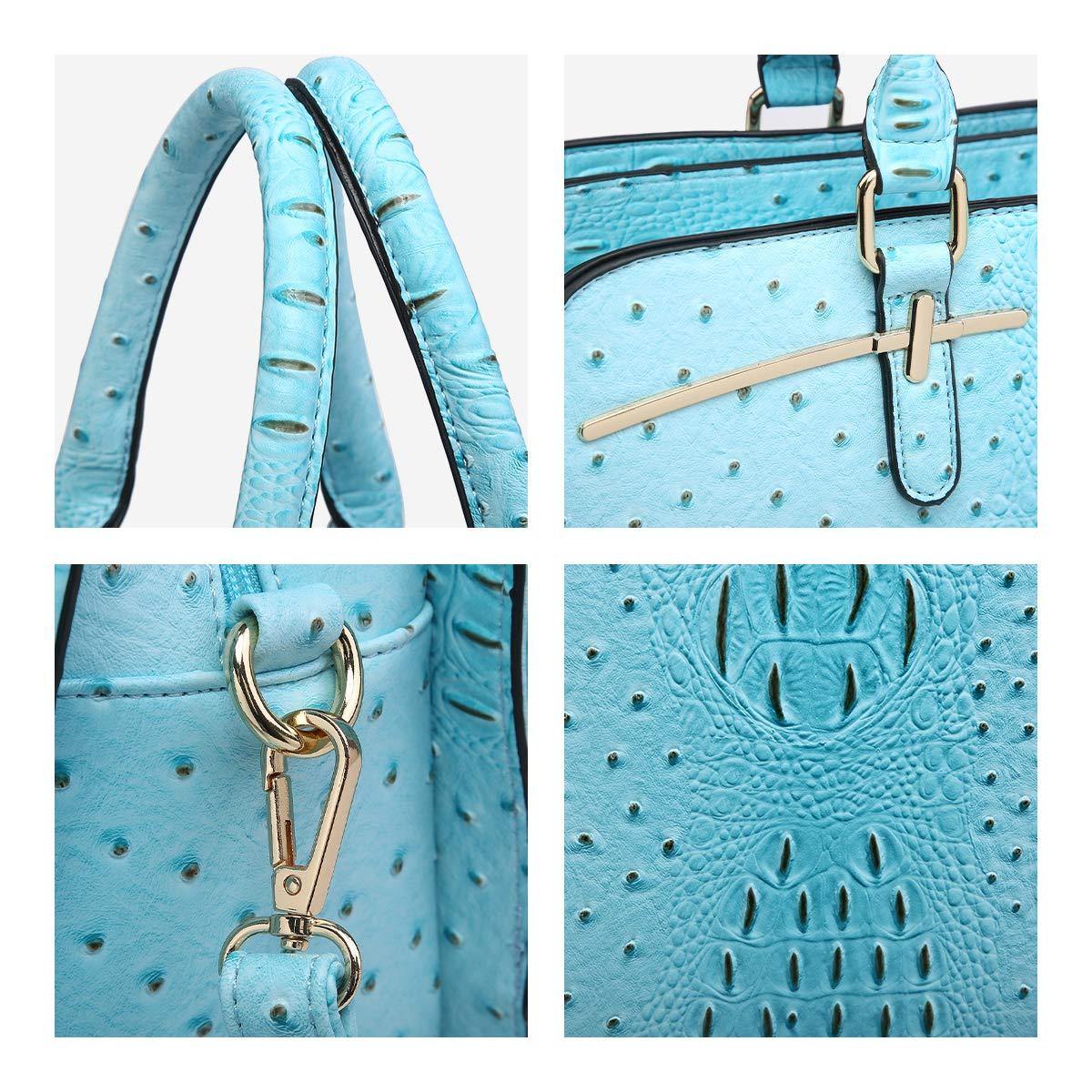 Fashion Embossed Pattern Two Tone Handbag with Matching Wallet l Dasein - Dasein Bags