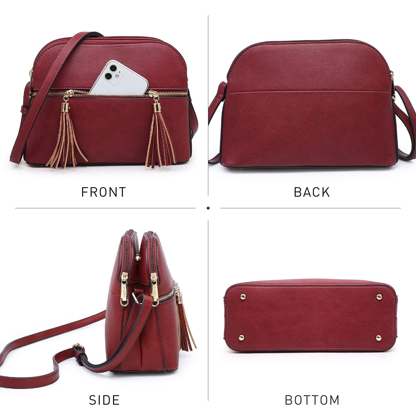 Tassel Front Zipper Crossbody Bag - Dasein Bags