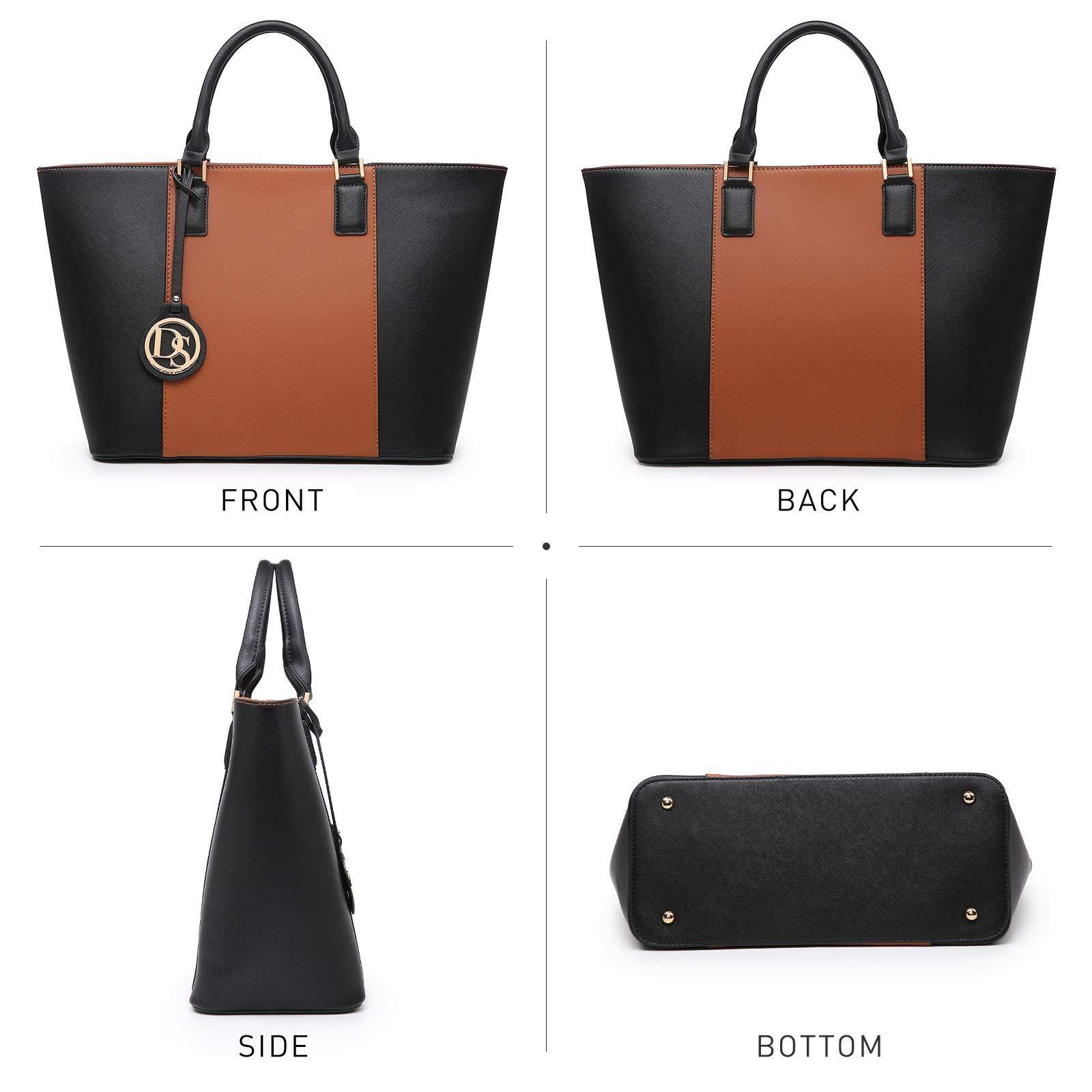 Fashion Stitching Color Large Tote Bag with Matching Wallet l Dasein - Dasein Bags