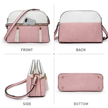 Two-Tone Tassel Crossbody Bag - Dasein Bags