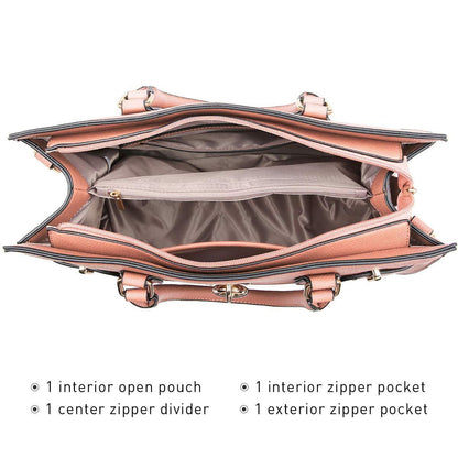 Classic Padlock Handbag with Matching Wallet - Dasein Bags