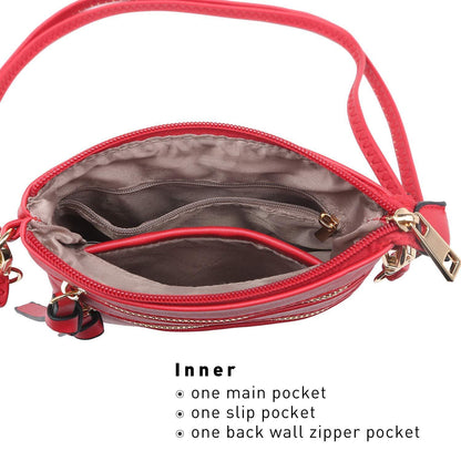 Lightweight Functional Multi Pocket Vegan Leather Shoulder Crossbody Bag l Dasein - Dasein Bags